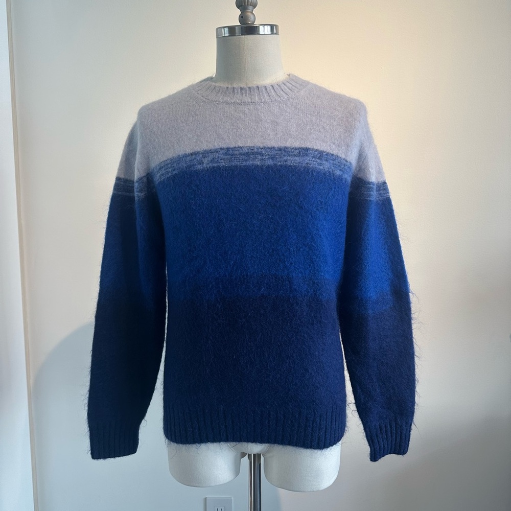 COS Men's Blue and Gray Crewneck Sweater